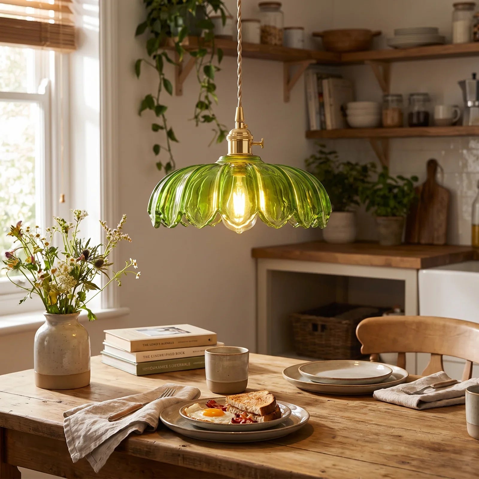 Elegant Vintage Flower Pendant Lamp