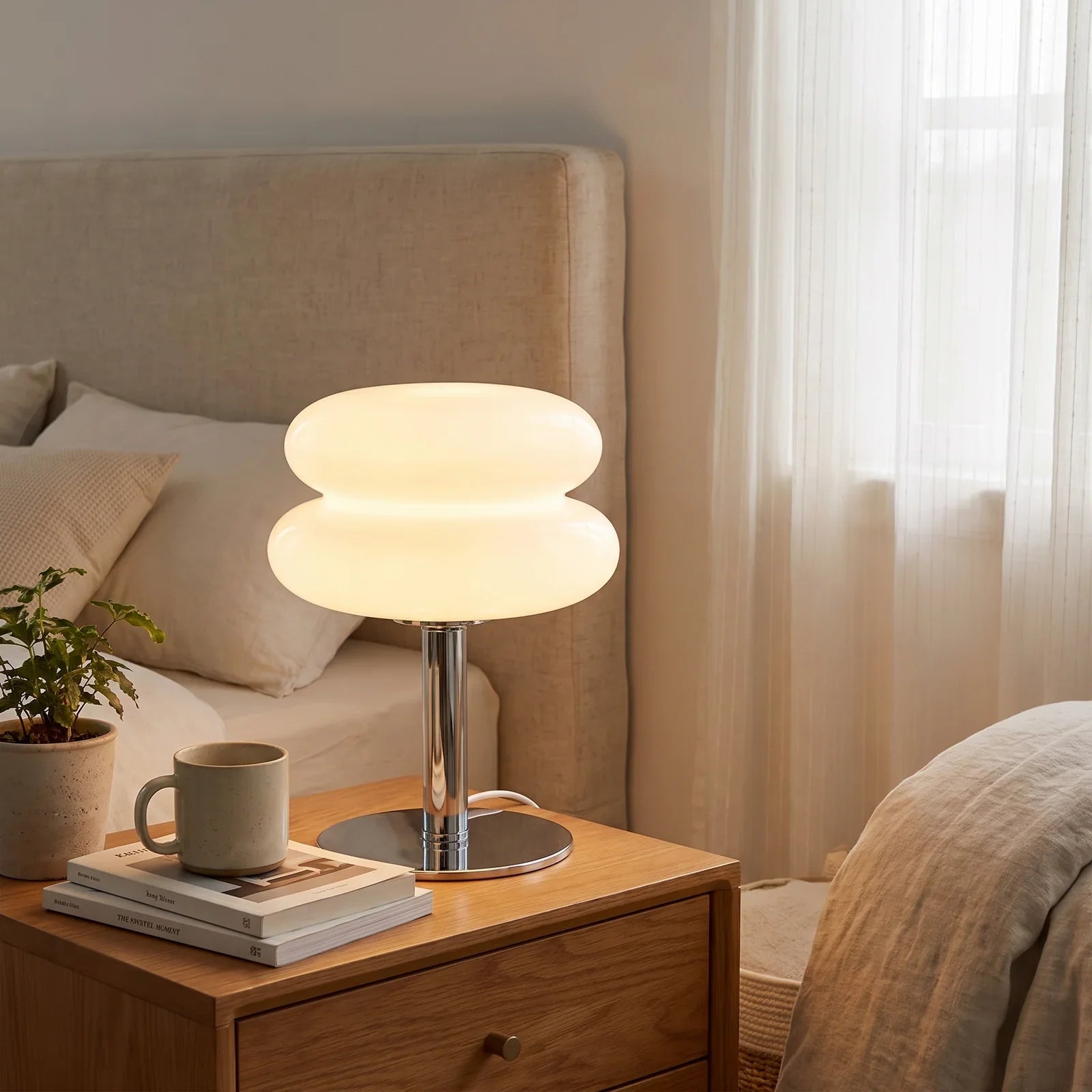 Italian Designer Glass Table Lamp - Sleek, Modern Illumination for Your Home