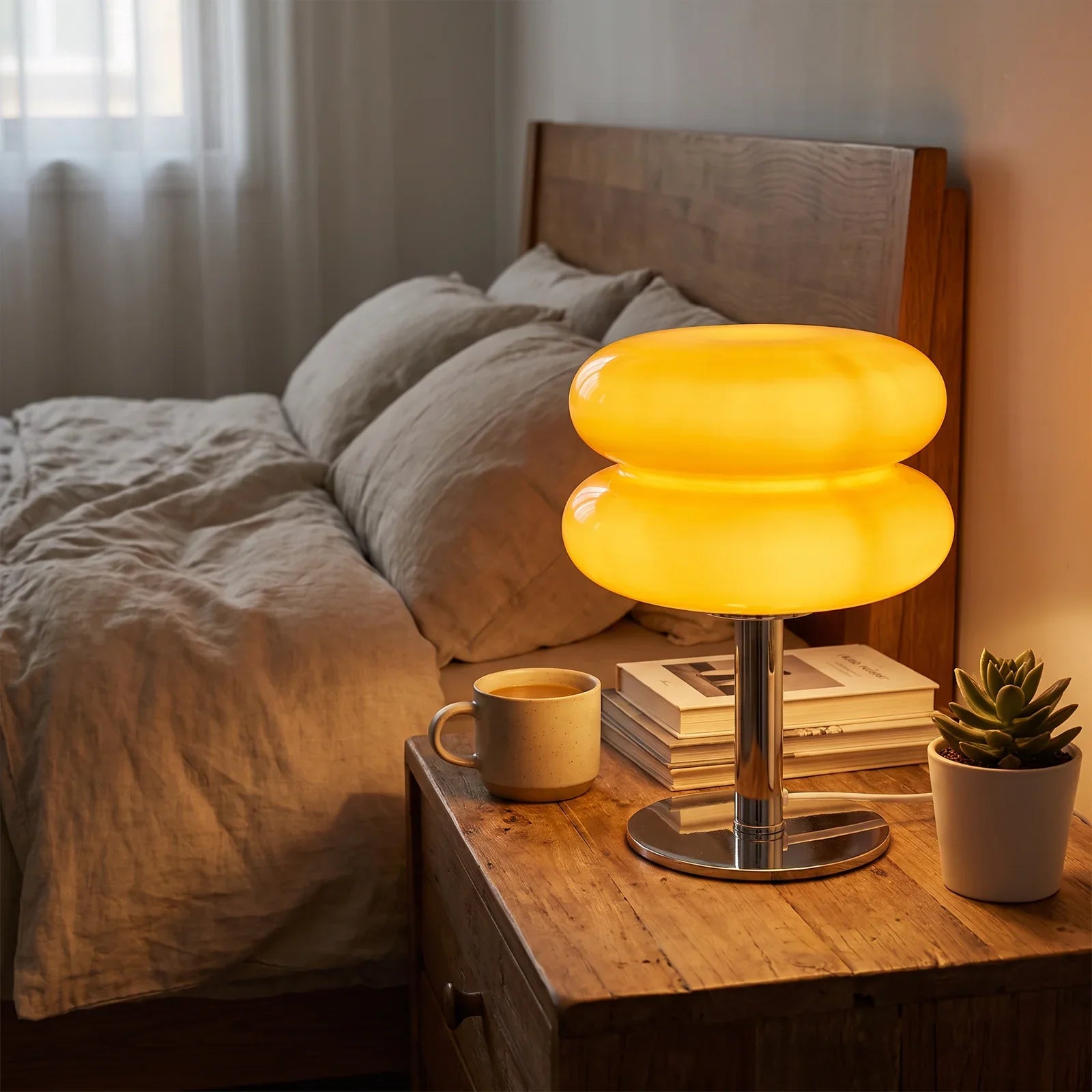 Italian Designer Glass Table Lamp - Sleek, Modern Illumination for Your Home