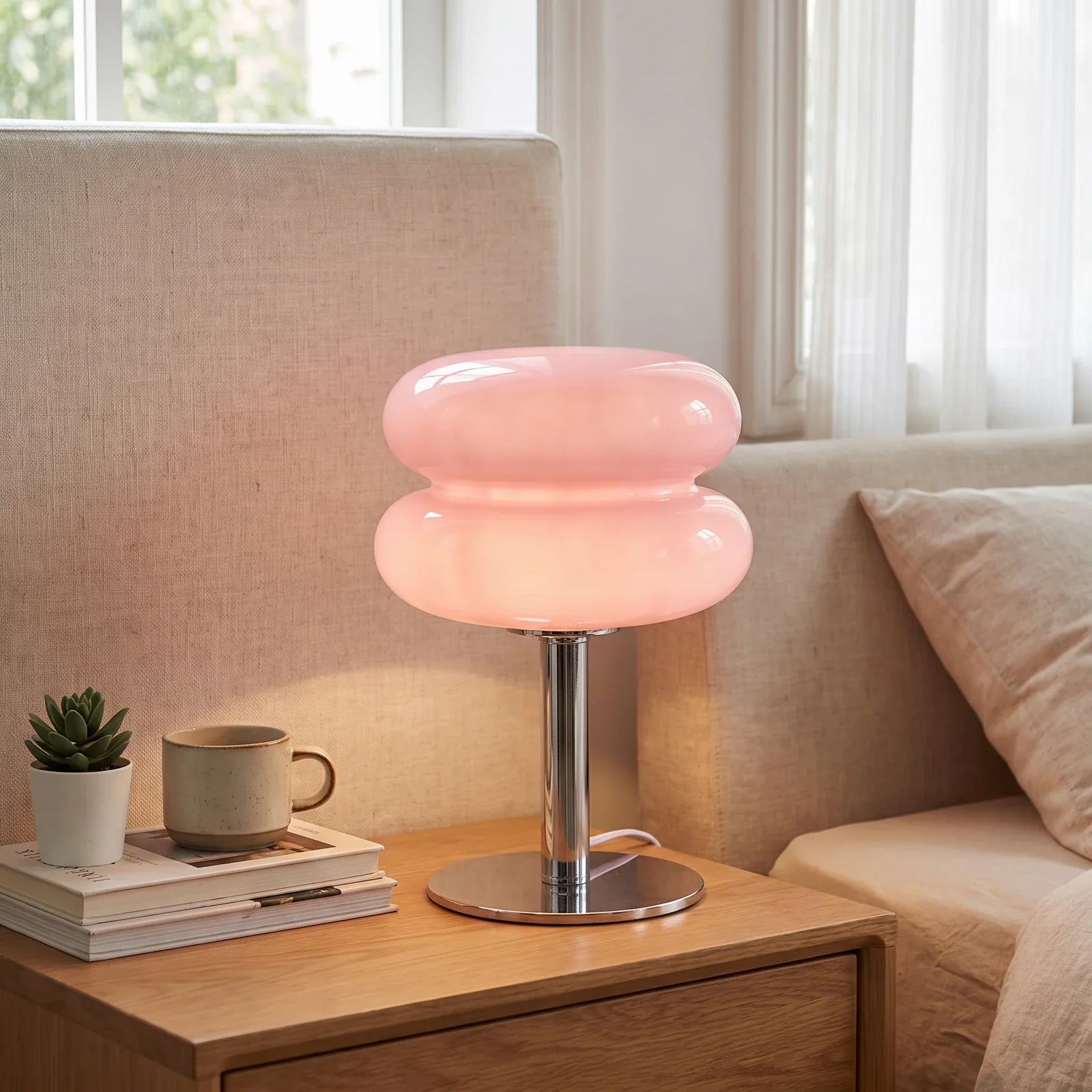Italian Designer Glass Table Lamp - Sleek, Modern Illumination for Your Home