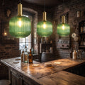 Modern Chic Striped Glass Pendant Light