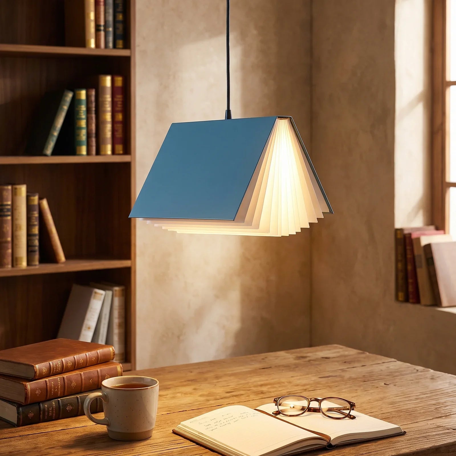 Whimsical Flying Book Pendant Lamp