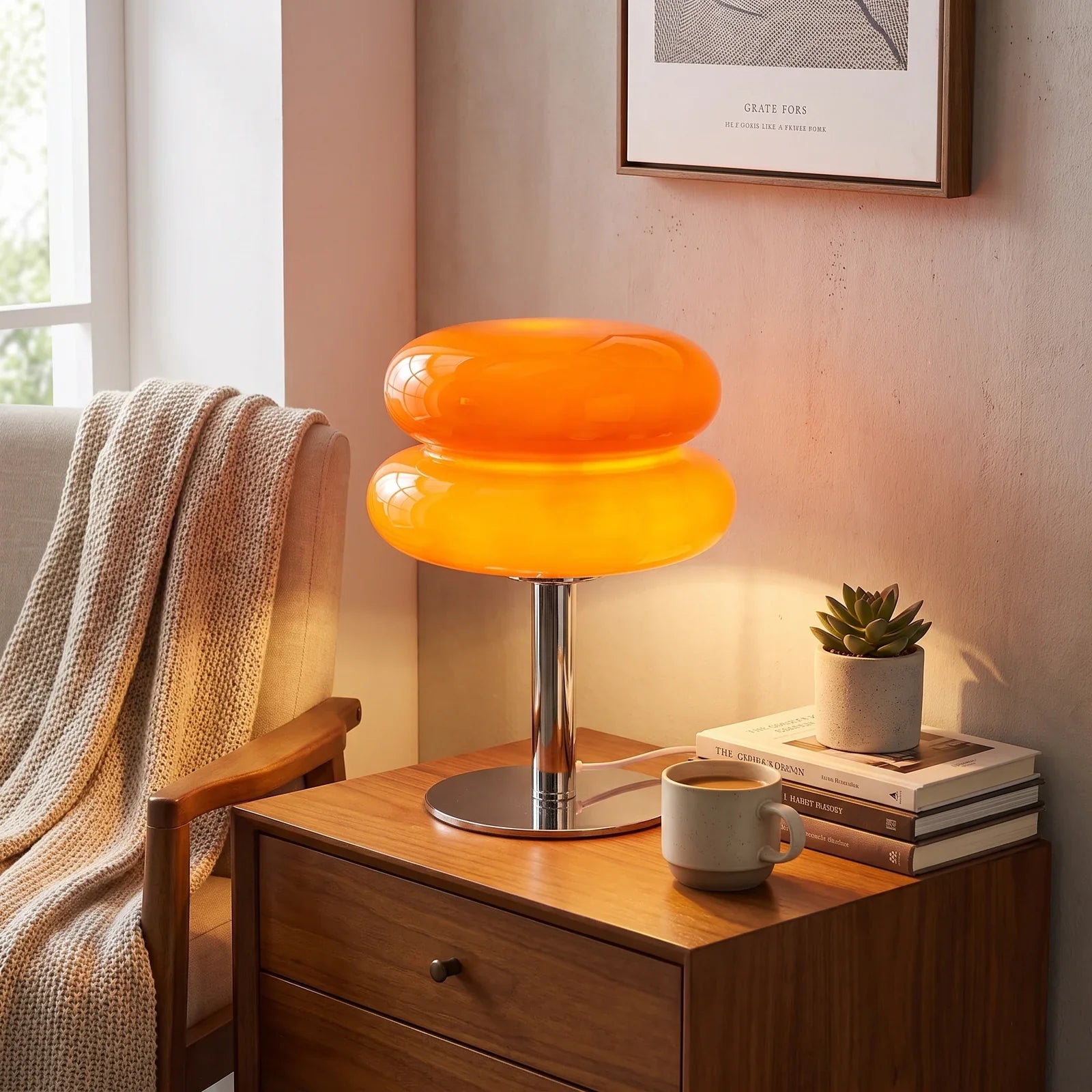 Italian Designer Glass Table Lamp - Sleek, Modern Illumination for Your Home