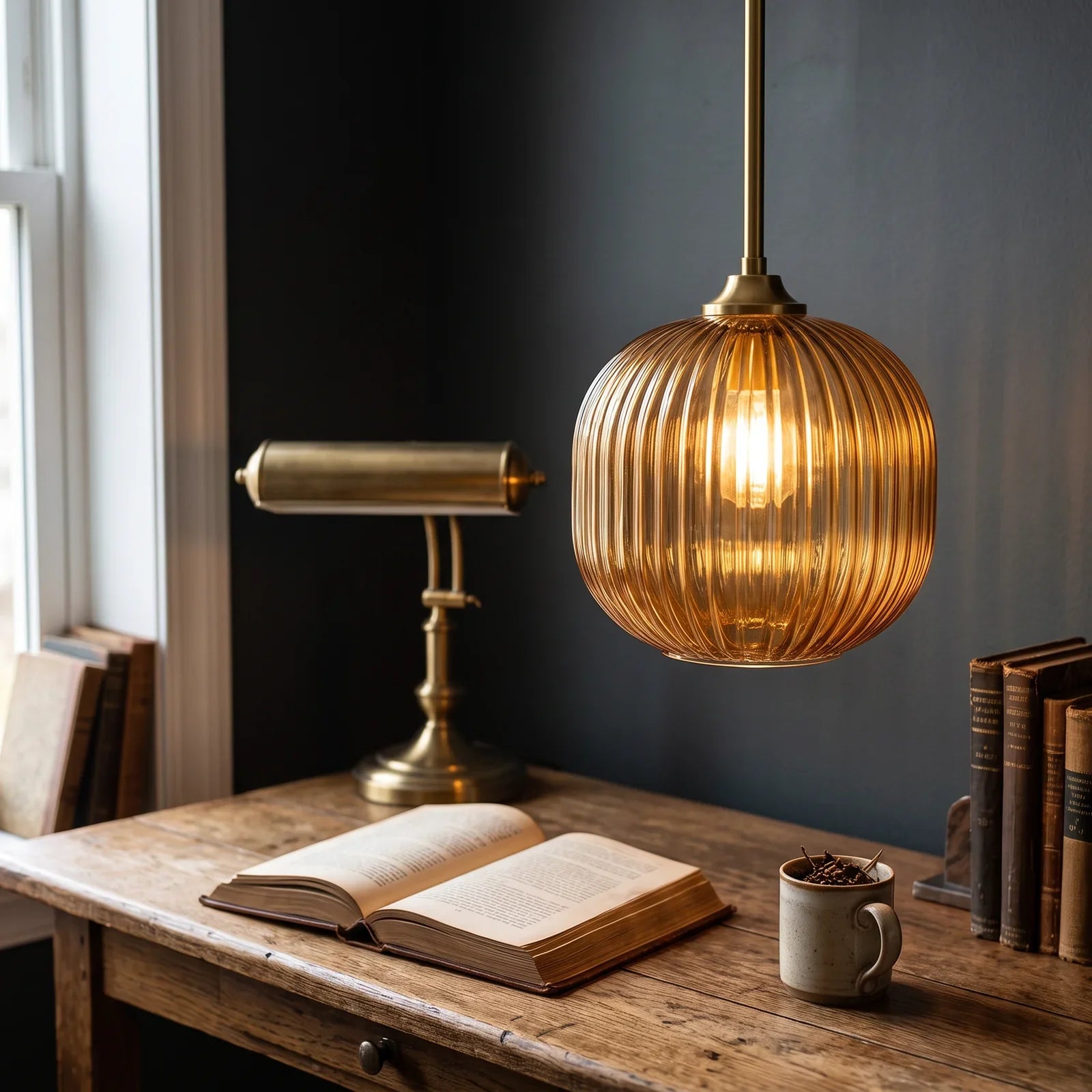 Modern Chic Striped Glass Pendant Light
