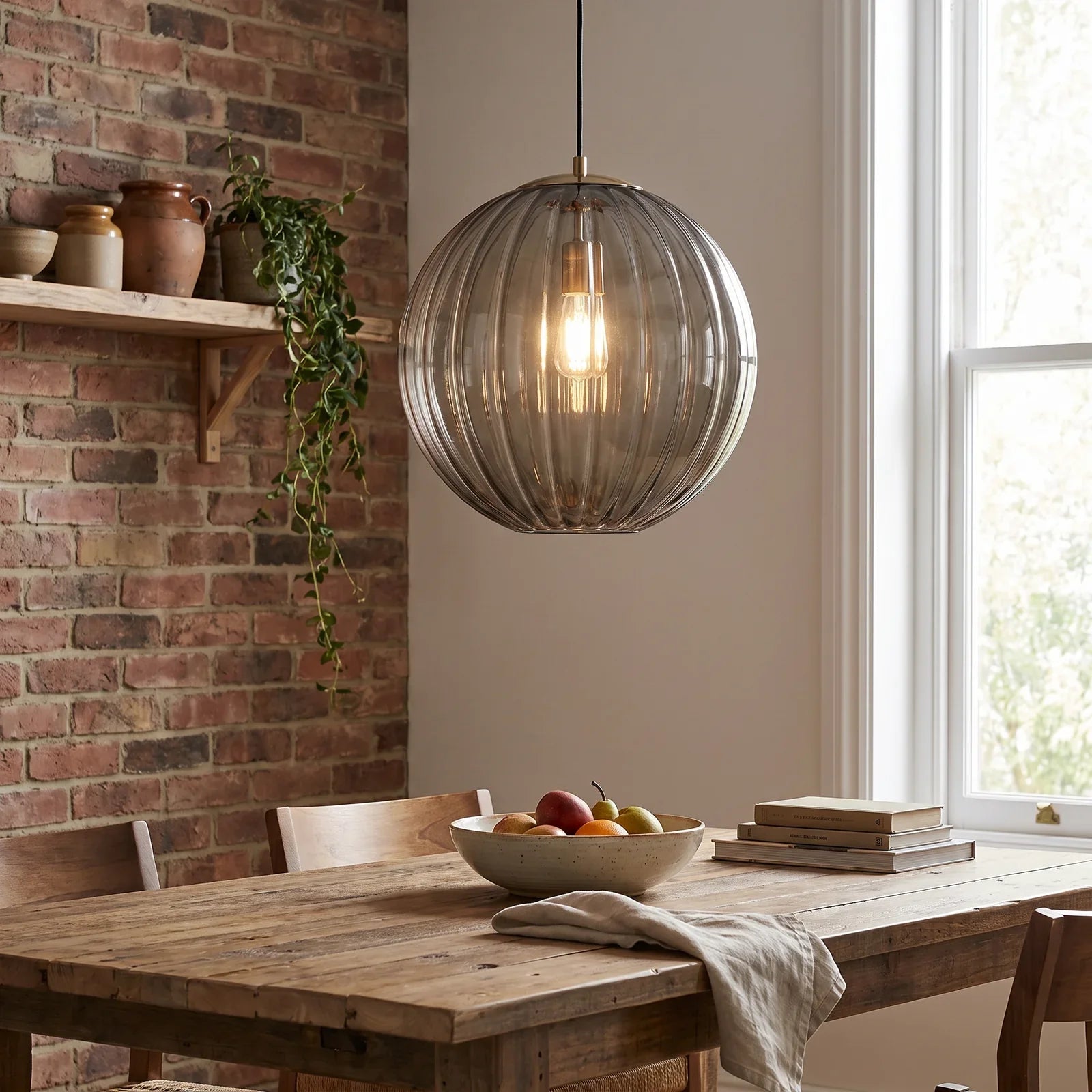 Sleek Modern Glass Ball Pendant Light