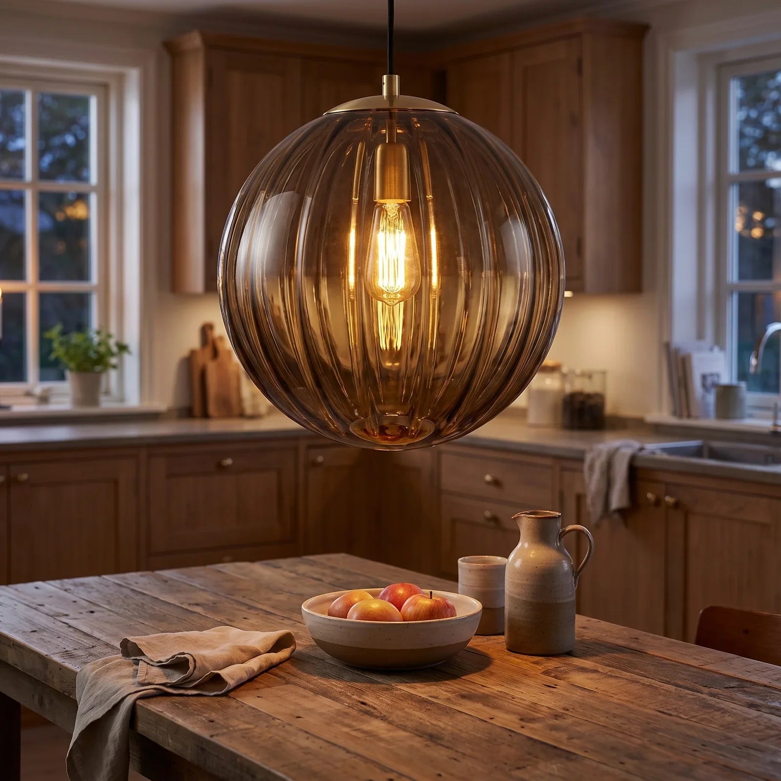 Sleek Modern Glass Ball Pendant Light