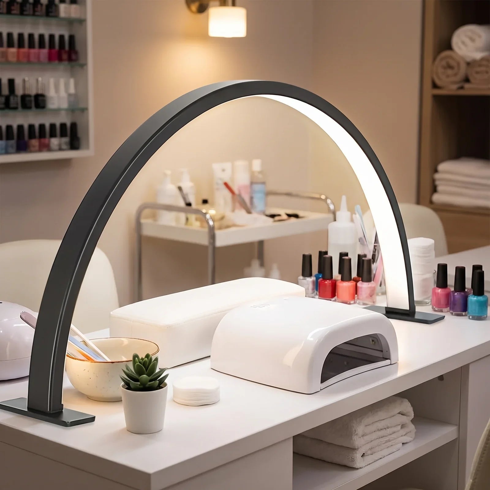 Crescent Moon LED Desk Lamp with Soft Glow