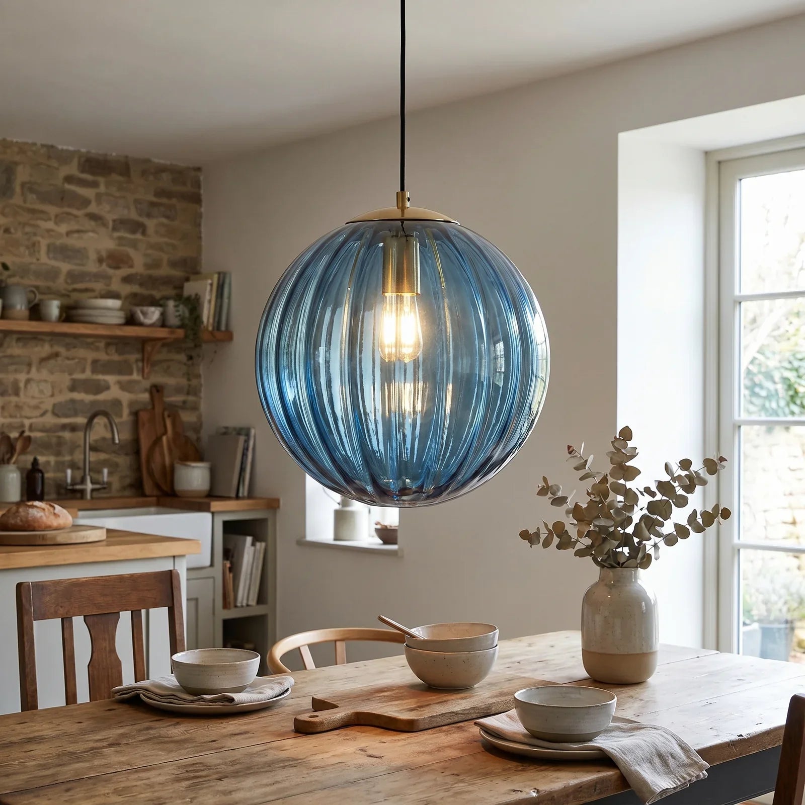 Sleek Modern Glass Ball Pendant Light