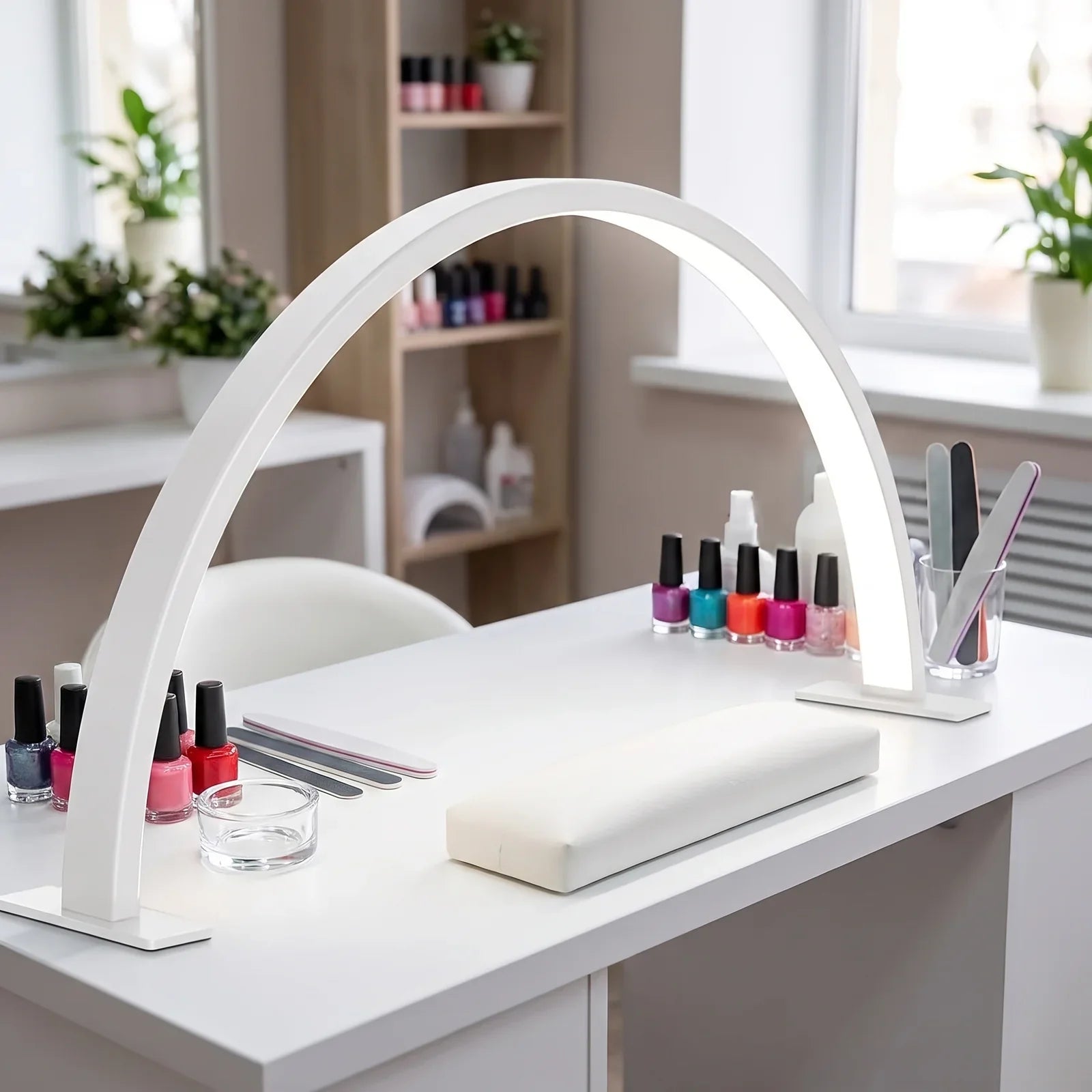 Crescent Moon LED Desk Lamp with Soft Glow