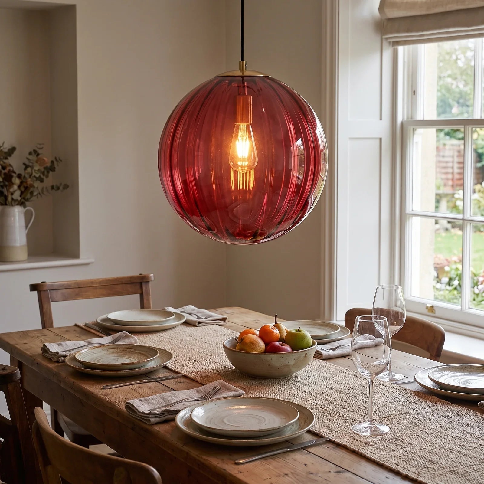 Sleek Modern Glass Ball Pendant Light