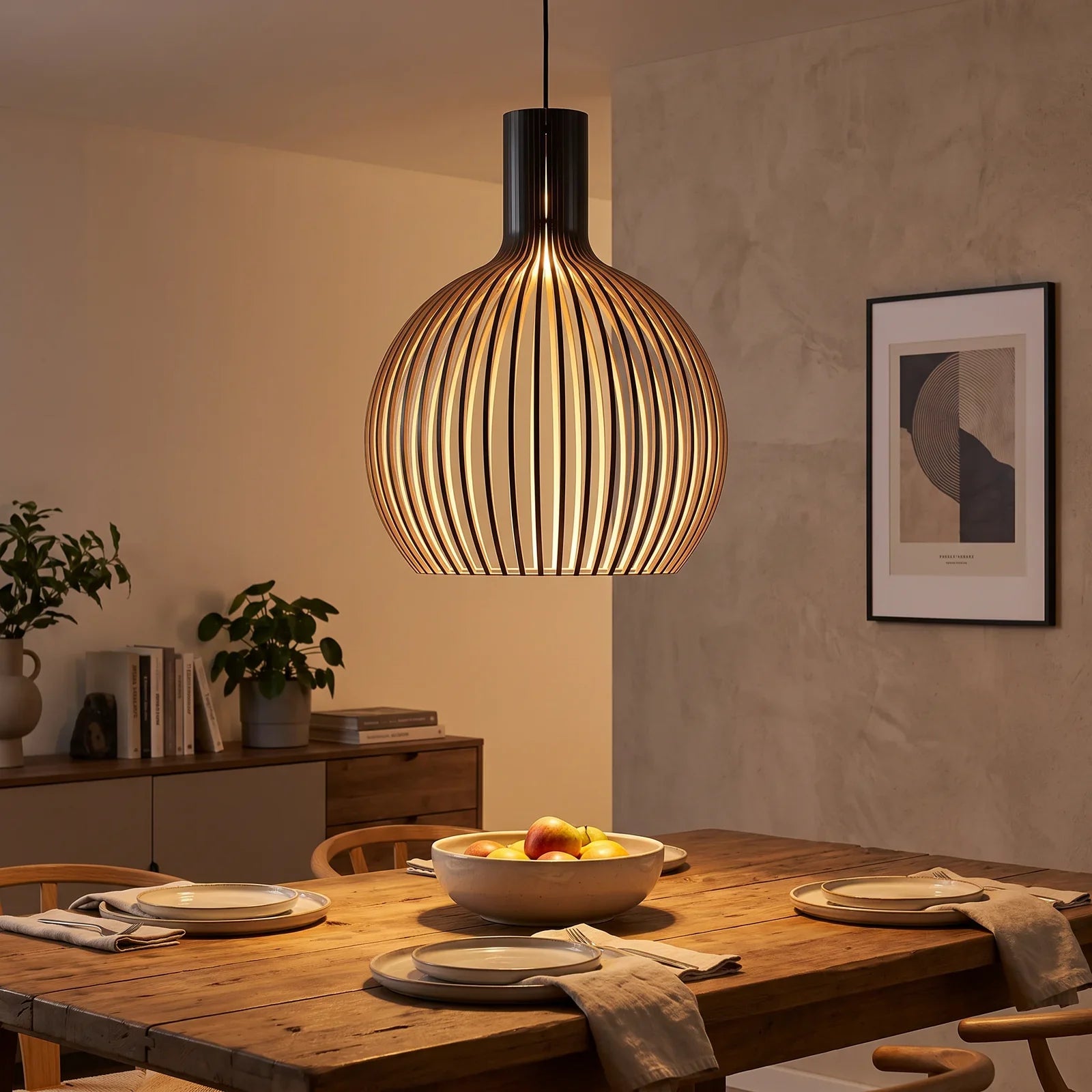 Artisan Handcrafted Wooden Pendant Light