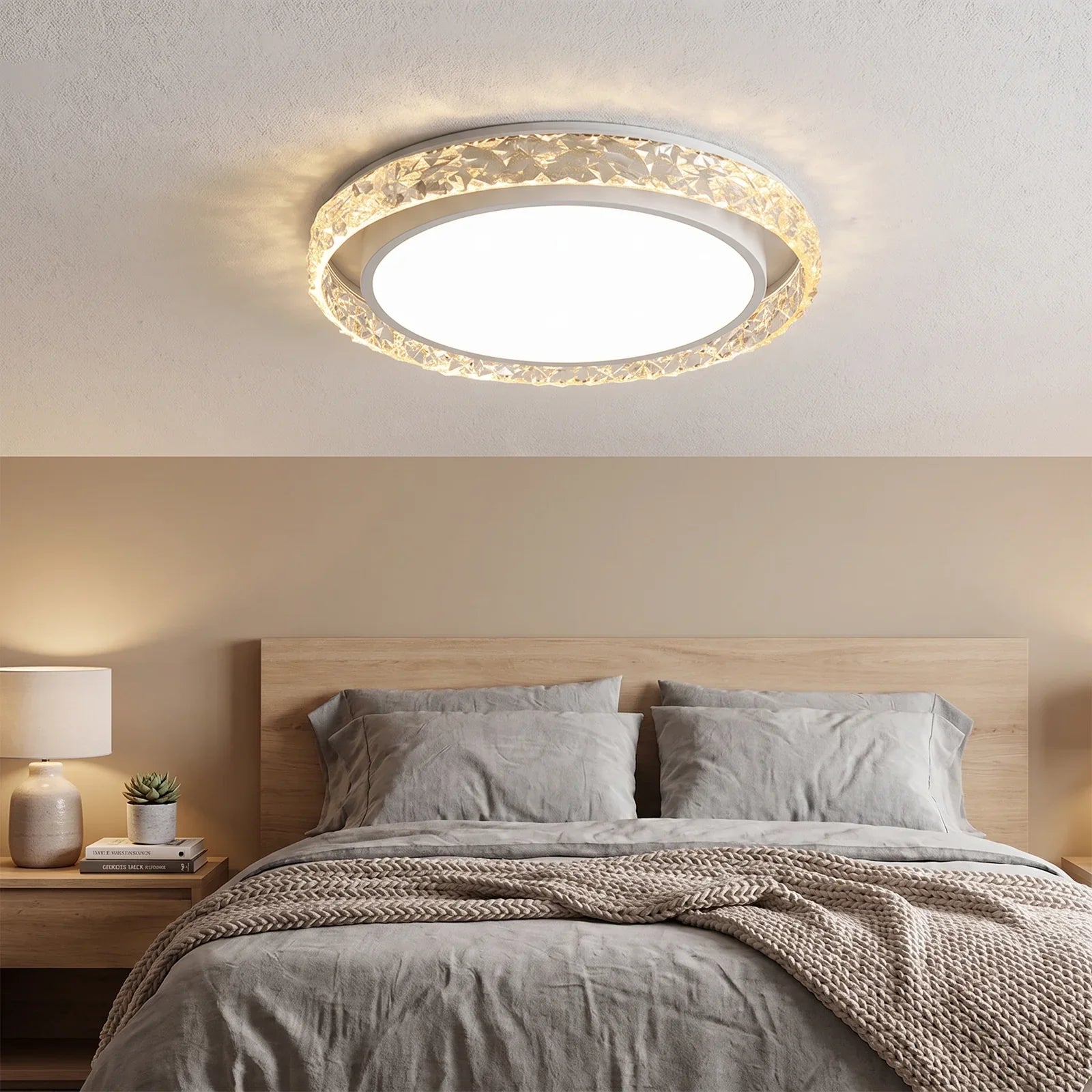 Crystal Halo LED Ceiling Light — Elegant Crystal Ring Fixture with Bright, Energy-Saving LEDs