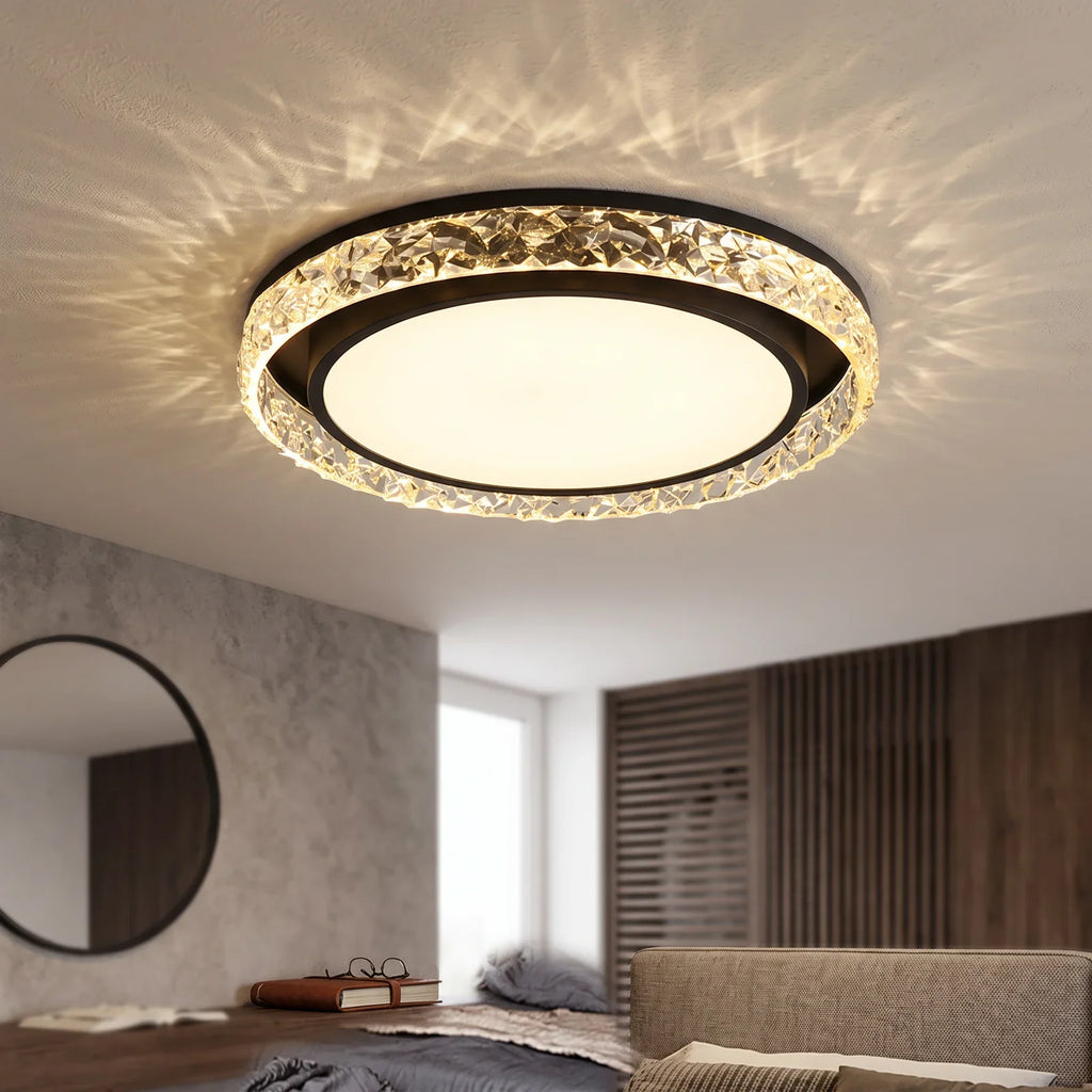 Crystal Halo LED Ceiling Light — Elegant Crystal Ring Fixture with Bright, Energy-Saving LEDs