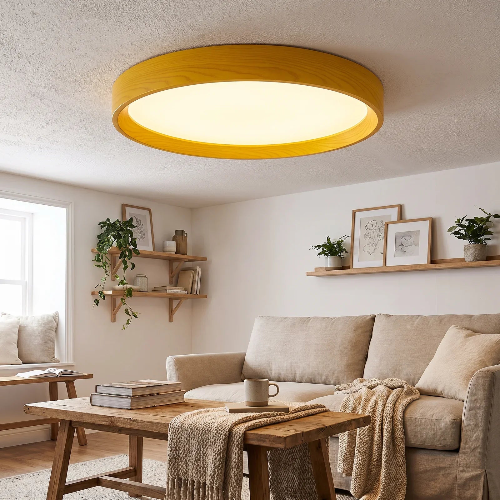 Nordic-Style Wooden LED Ceiling Light