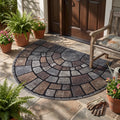 Elegant Half-Circle Mosaic Door Mat