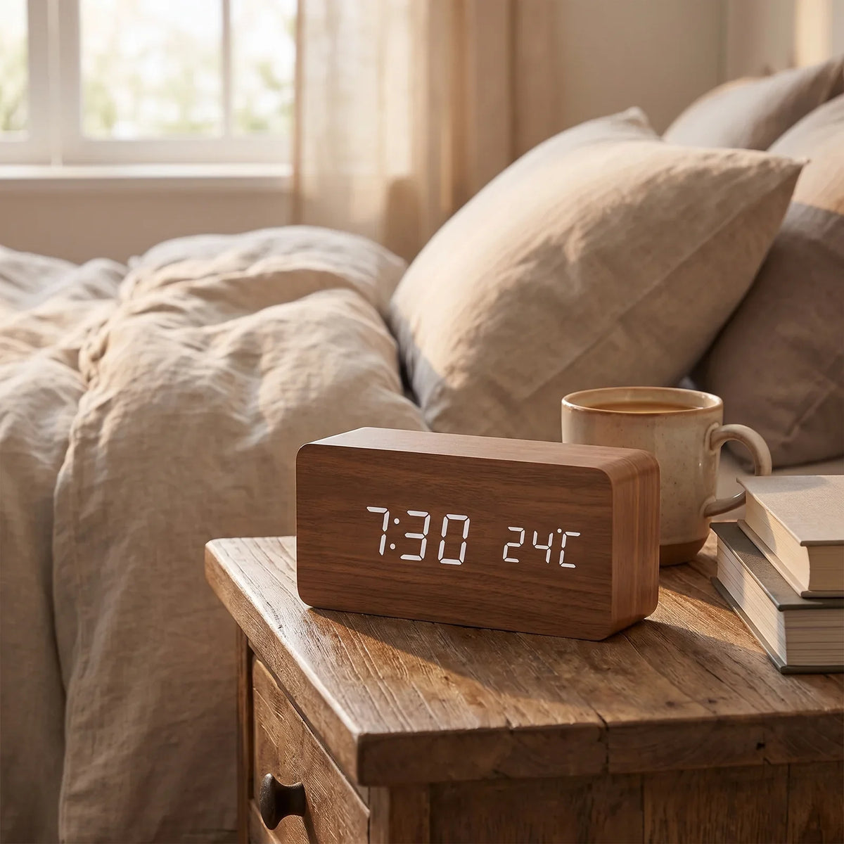Smart LED Alarm Clock with Bright, Crisp Display