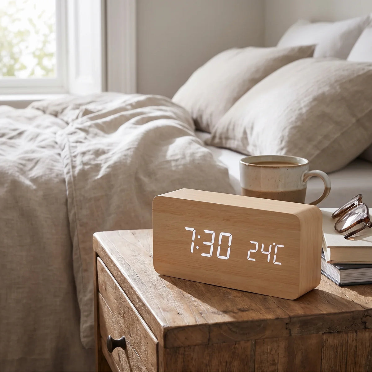 Smart LED Alarm Clock with Bright, Crisp Display