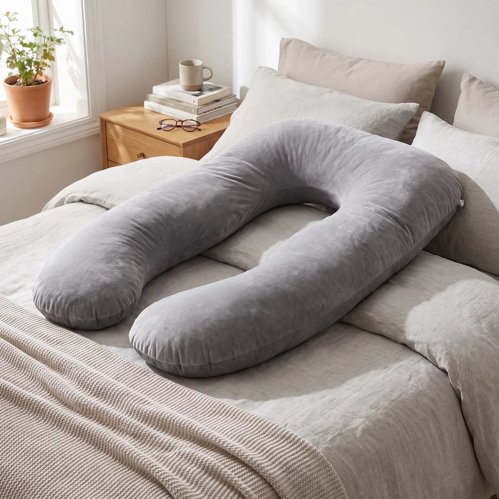 U-Shape Maternity Pillow for Pregnancy Comfort and Full-Body Support