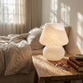 Elegant Murano-Style Glass Mushroom Table Lamp