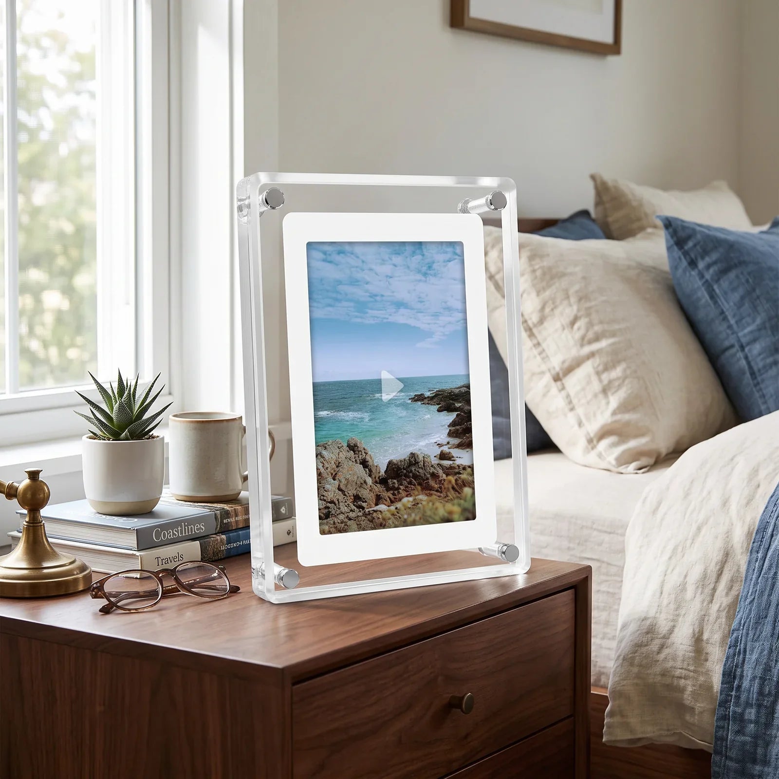 ClearFrame Acrylic Digital Photo Frame - Slim, Crystal-Clear Display for Your Favorite Moments
