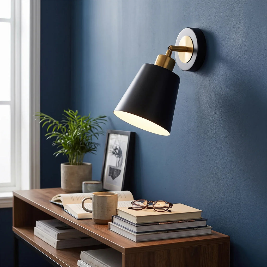 Sleek Modern Metal Wall Sconce Light – Minimalist Industrial Wall Lamp