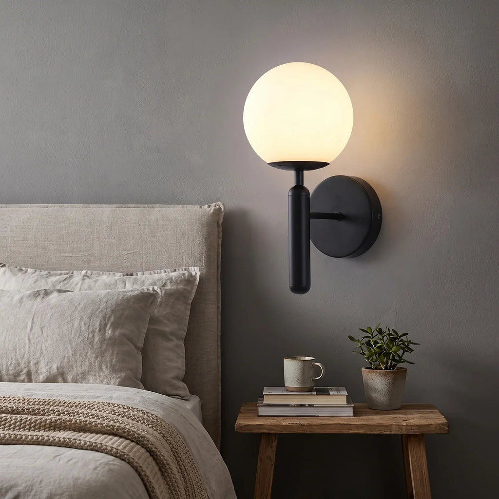 Sleek Modern Glass Globe Wall Sconce for Elegant Ambient Lighting