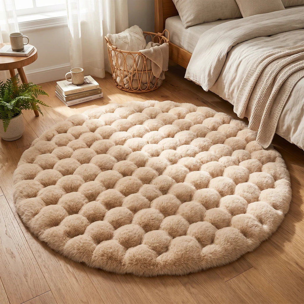 Cloud Comfort Round Bubble Rug - Ultra-Soft Cushioned Circle for Cozy Floors