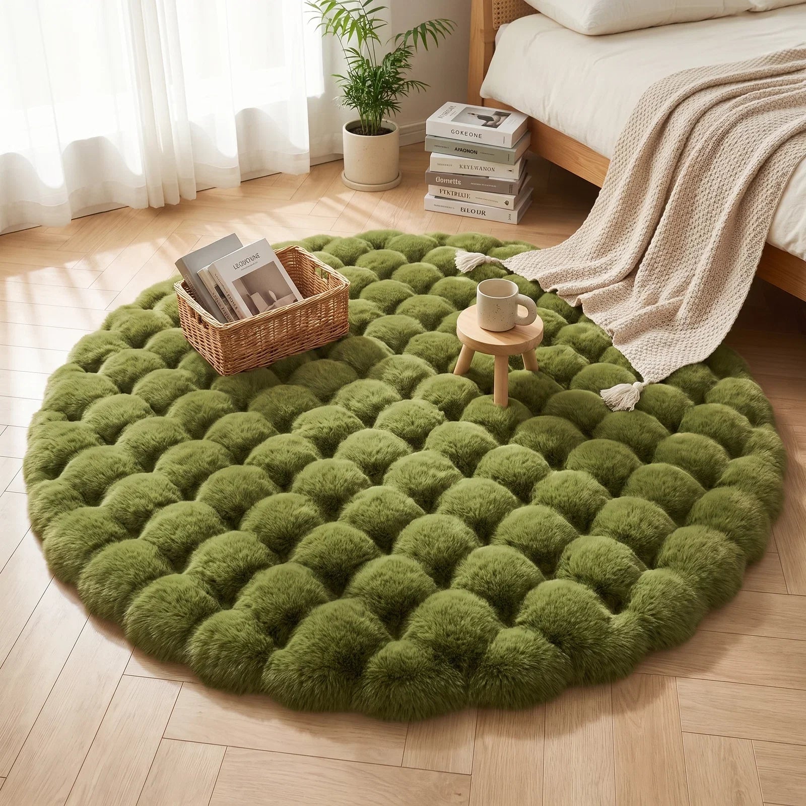 Cloud Comfort Round Bubble Rug - Ultra-Soft Cushioned Circle for Cozy Floors