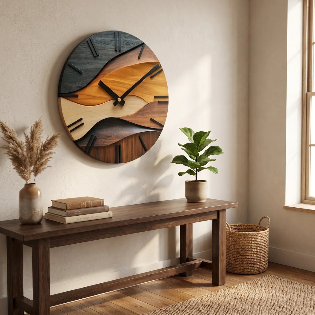 Elegant Round Wall Clock with Artistic Flair