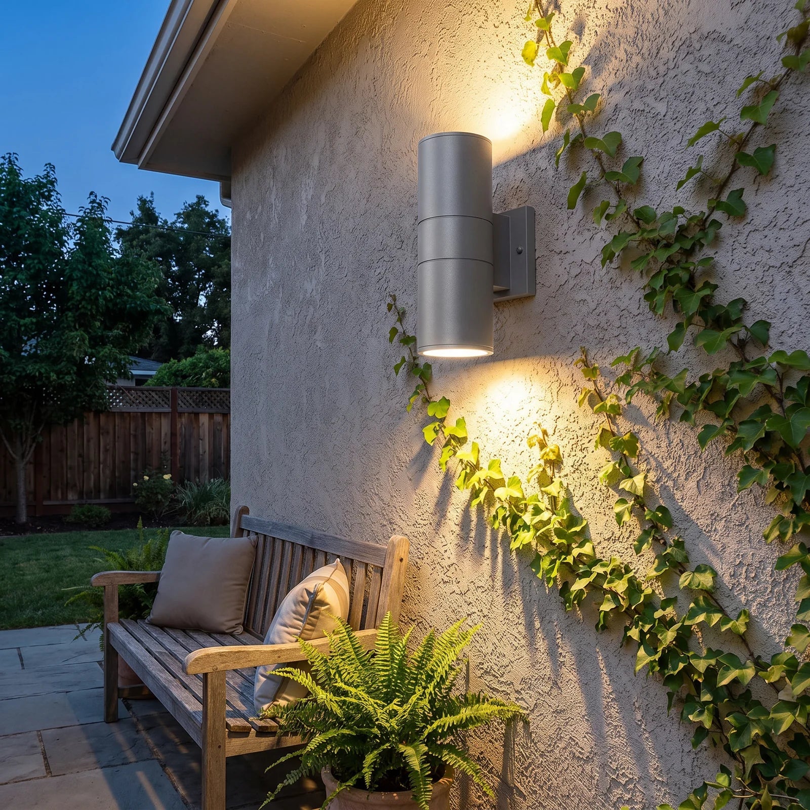 Sleek Modern Up & Down Outdoor Wall Light