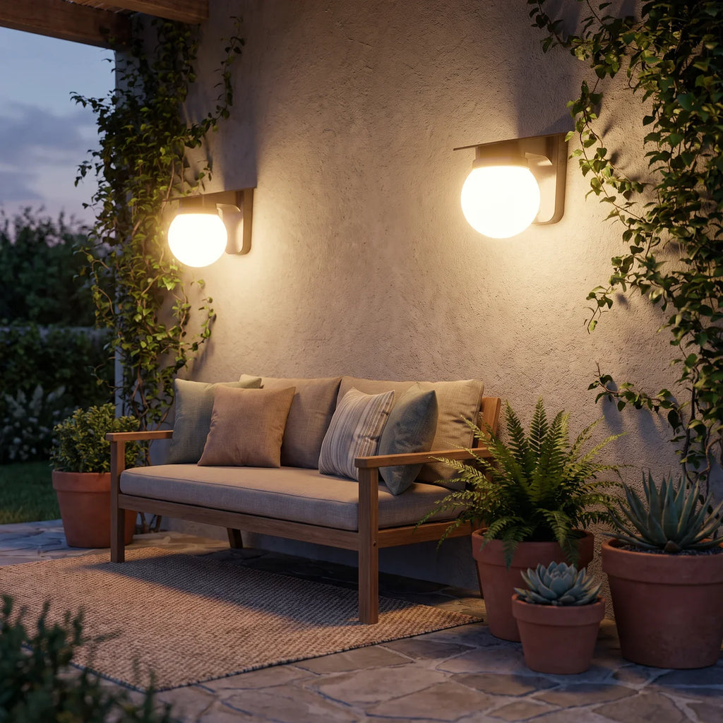 Solar Globe LED Wall Light - Bright Solar-Powered Outdoor Lighting