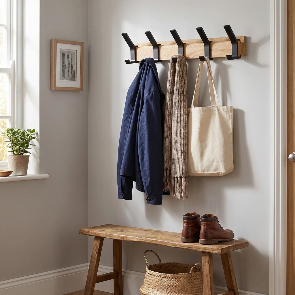 Nordic Wall-Mounted Coat Rack — Sleek, Space-Saving Organizer for Your Entryway