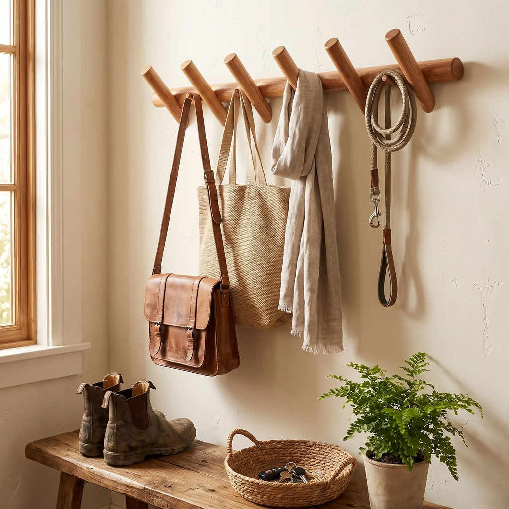 Maeve Solid Oak Wall-Mounted Storage Rack
