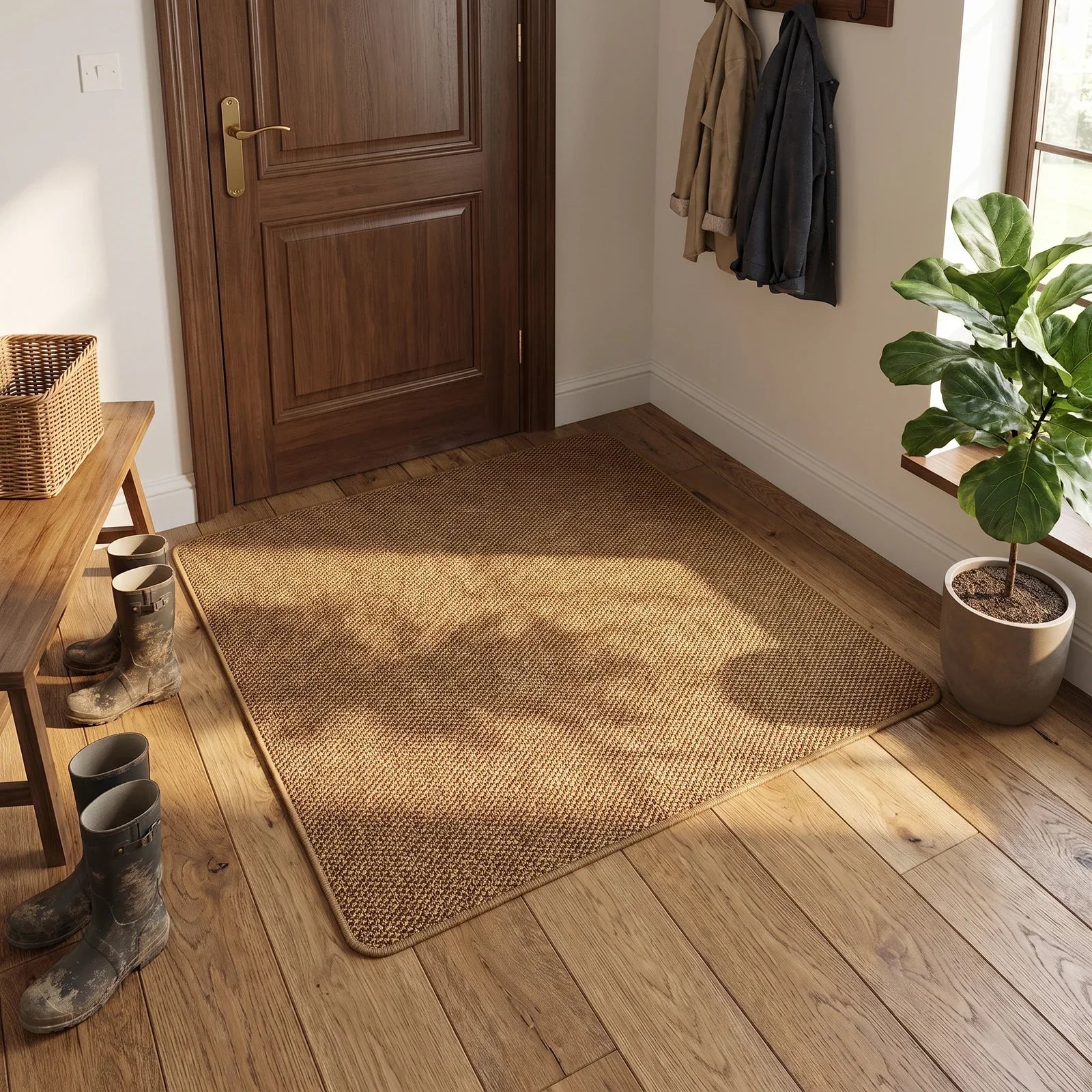Premium Faux Jute Outdoor Doormat – Weather-Resistant Entryway Rug