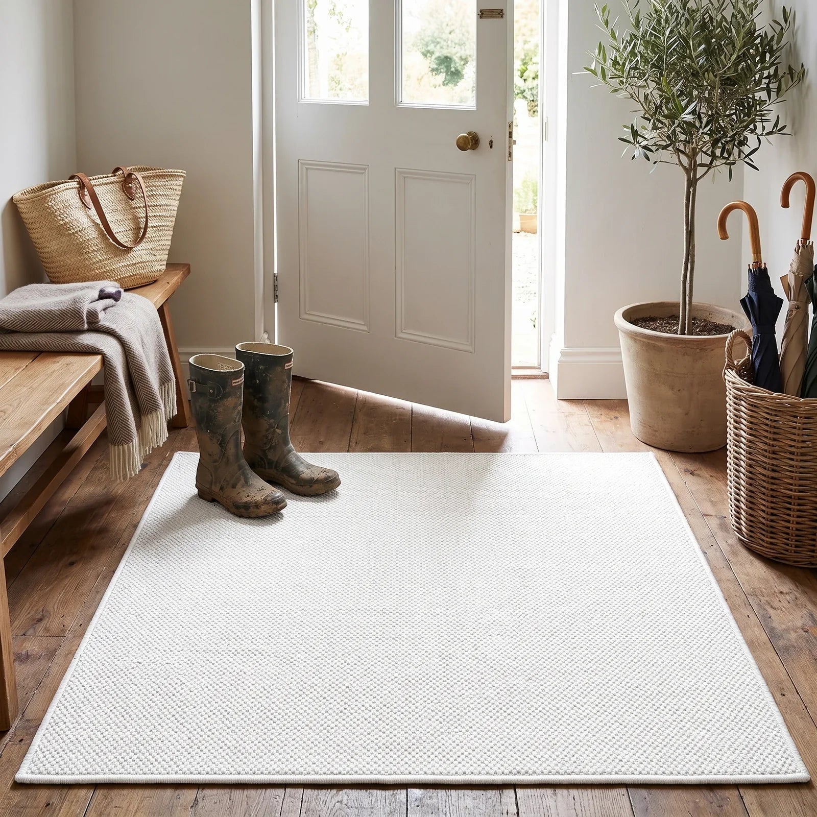 Premium Faux Jute Outdoor Doormat – Weather-Resistant Entryway Rug