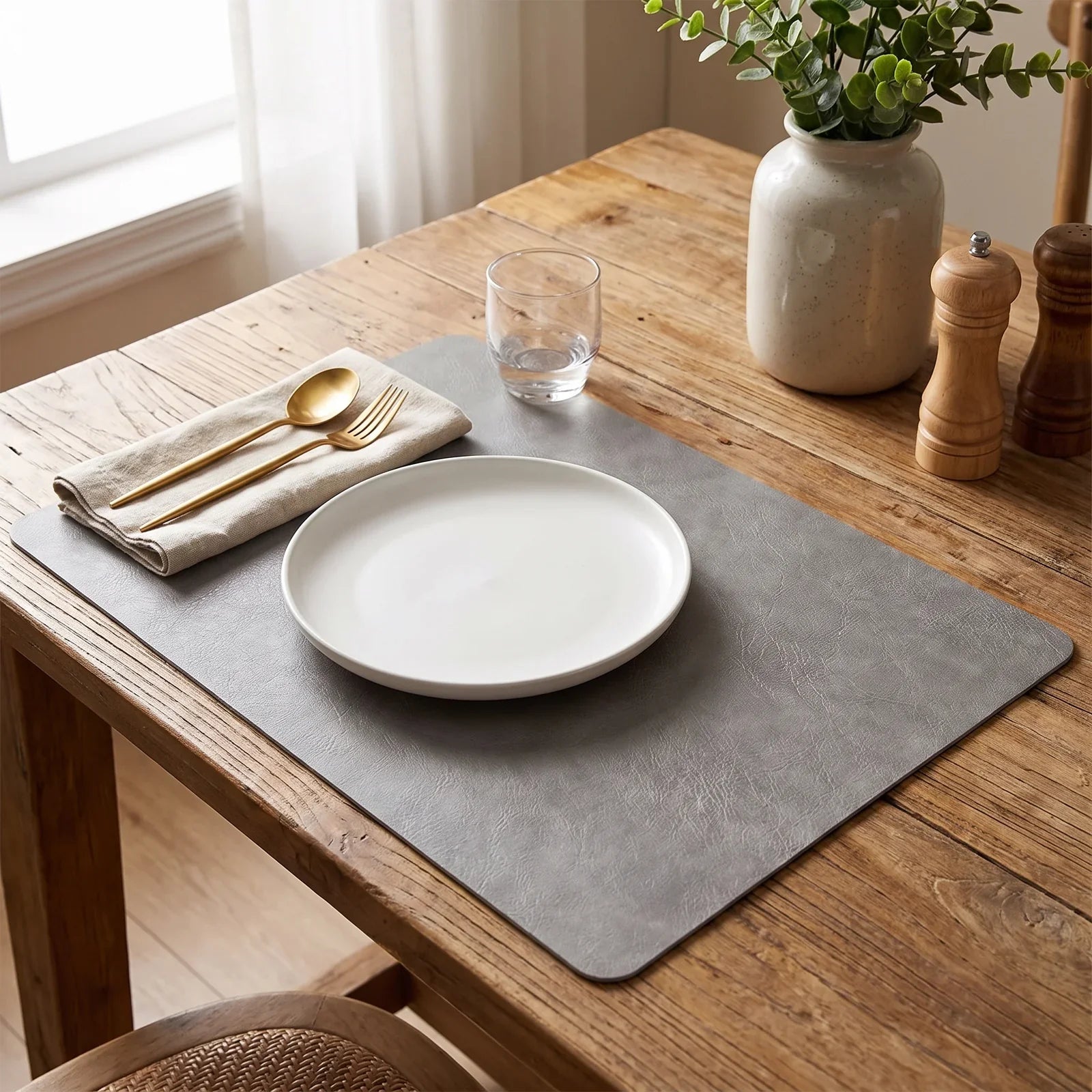 DuoMat Faux Leather Placemats – Chic, Durable Dining Mats