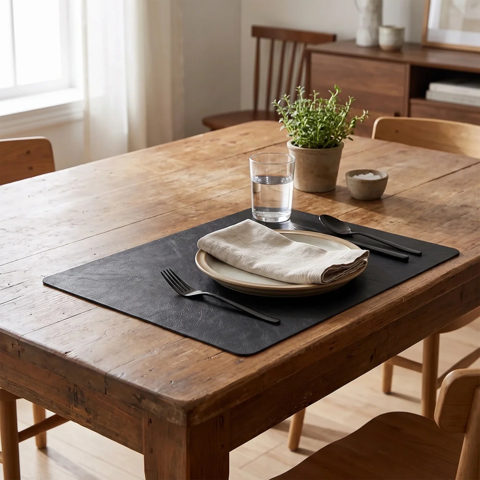 DuoMat Faux Leather Placemats – Chic, Durable Dining Mats