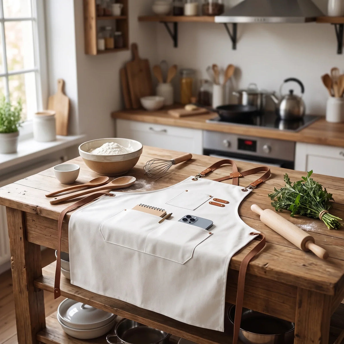 ProWear Canvas Kitchen Apron – Durable, Easy-Clean Apron for Home Chefs