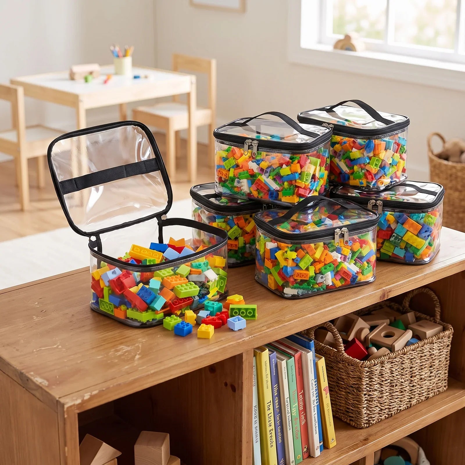 Clear Mesh Toy Storage Bag – See-Through, Breathable Toy Organizer