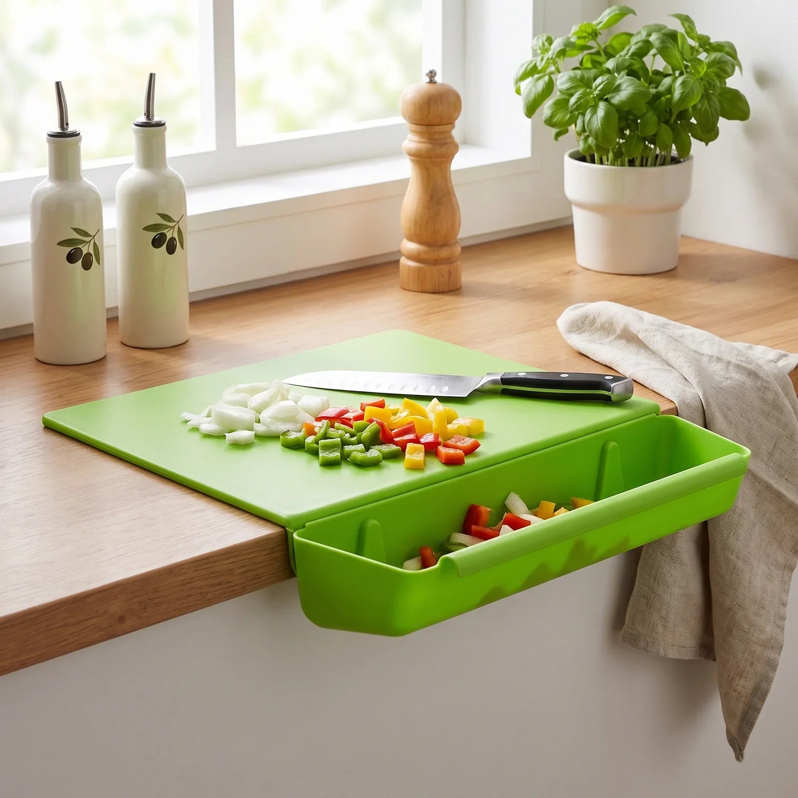 Two-in-One Chopping Board with Built-In Storage