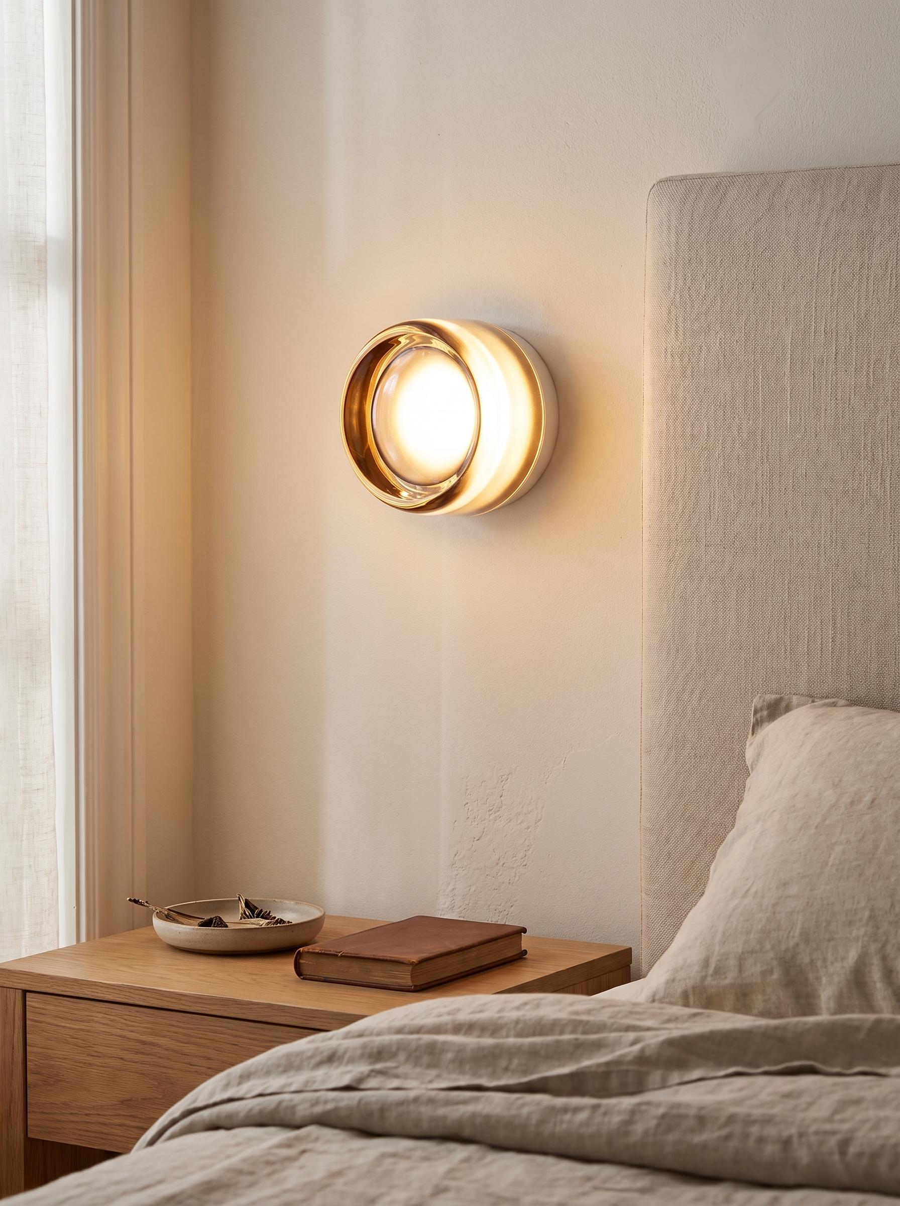 Solaria Wall Lamp - Sleek, Elegant Modern Sconce in a home setting: Light That Follows Your Mood