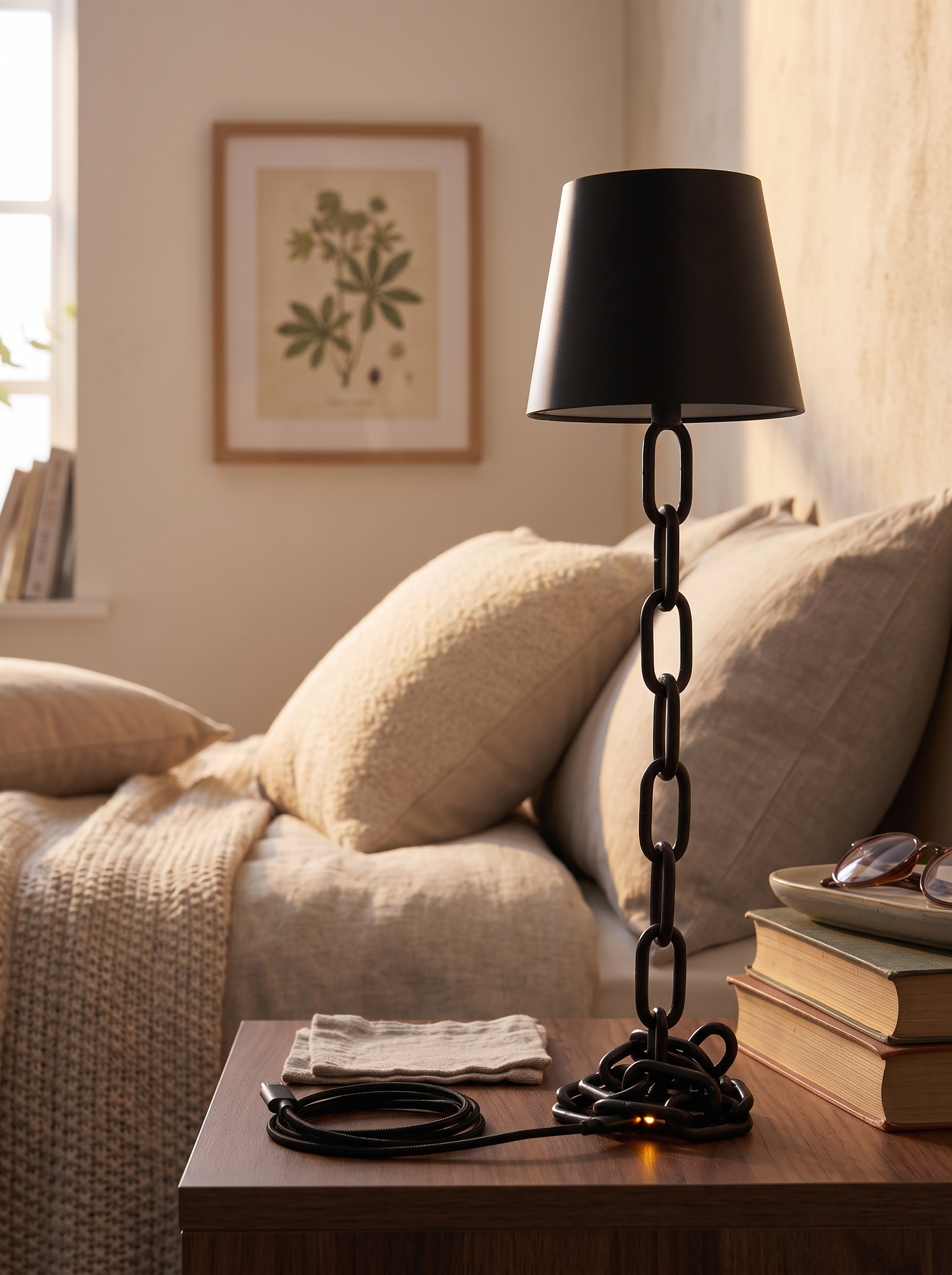 Sleek Modern Chain-Link Table Lamp for Stylish Spaces in a home setting, view 2