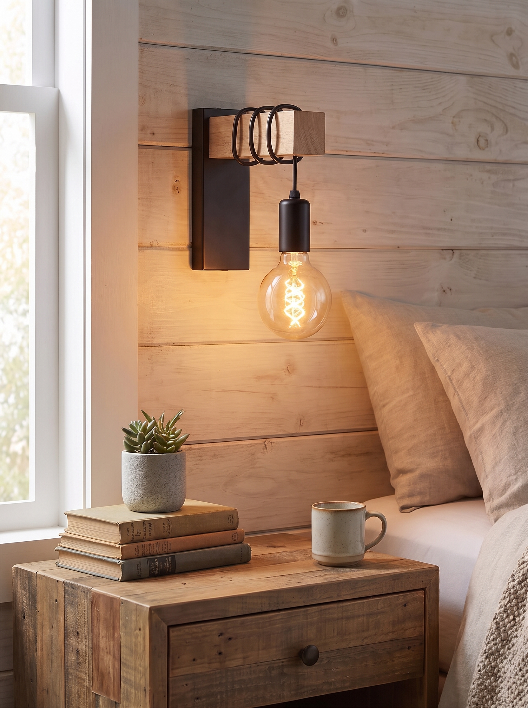 Sleek Modern Industrial Wall Sconce for Contemporary Home Lighting in a home setting, view 2