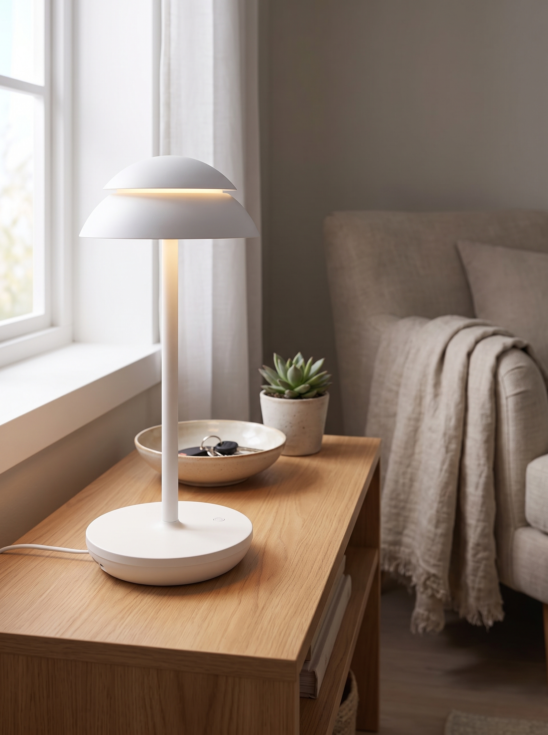 PowerLuxe Cordless Rechargeable Table Lamp in a home setting, view 1