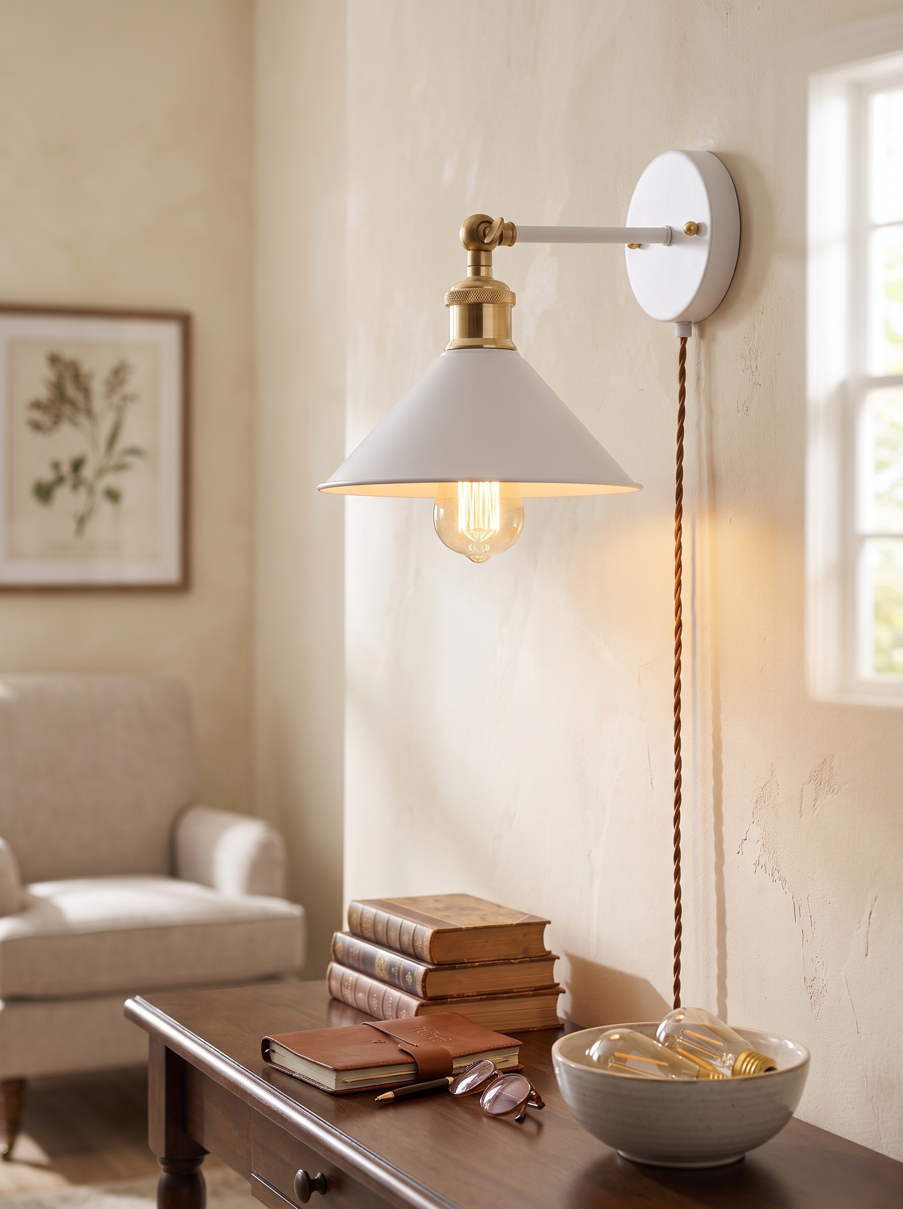 Sleek Modern Metal Wall Sconce for Elegant Ambient Lighting in a home setting, view 2