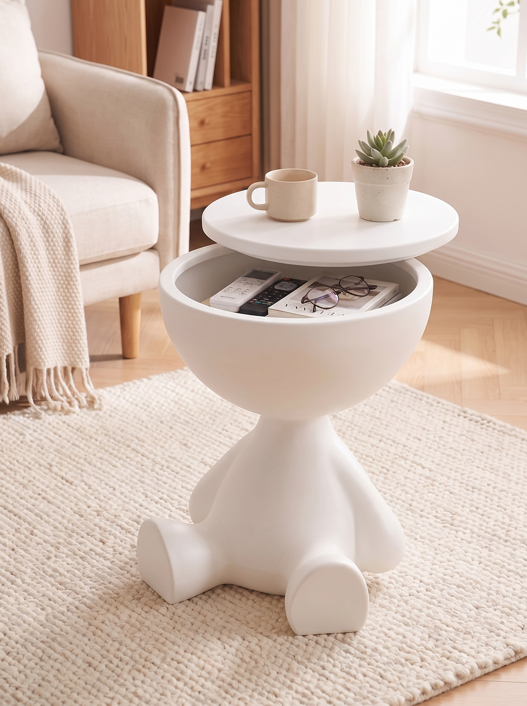 Adorable Cartoon Bear Side Table – Perfect Nursery Accent in a home setting, view 2