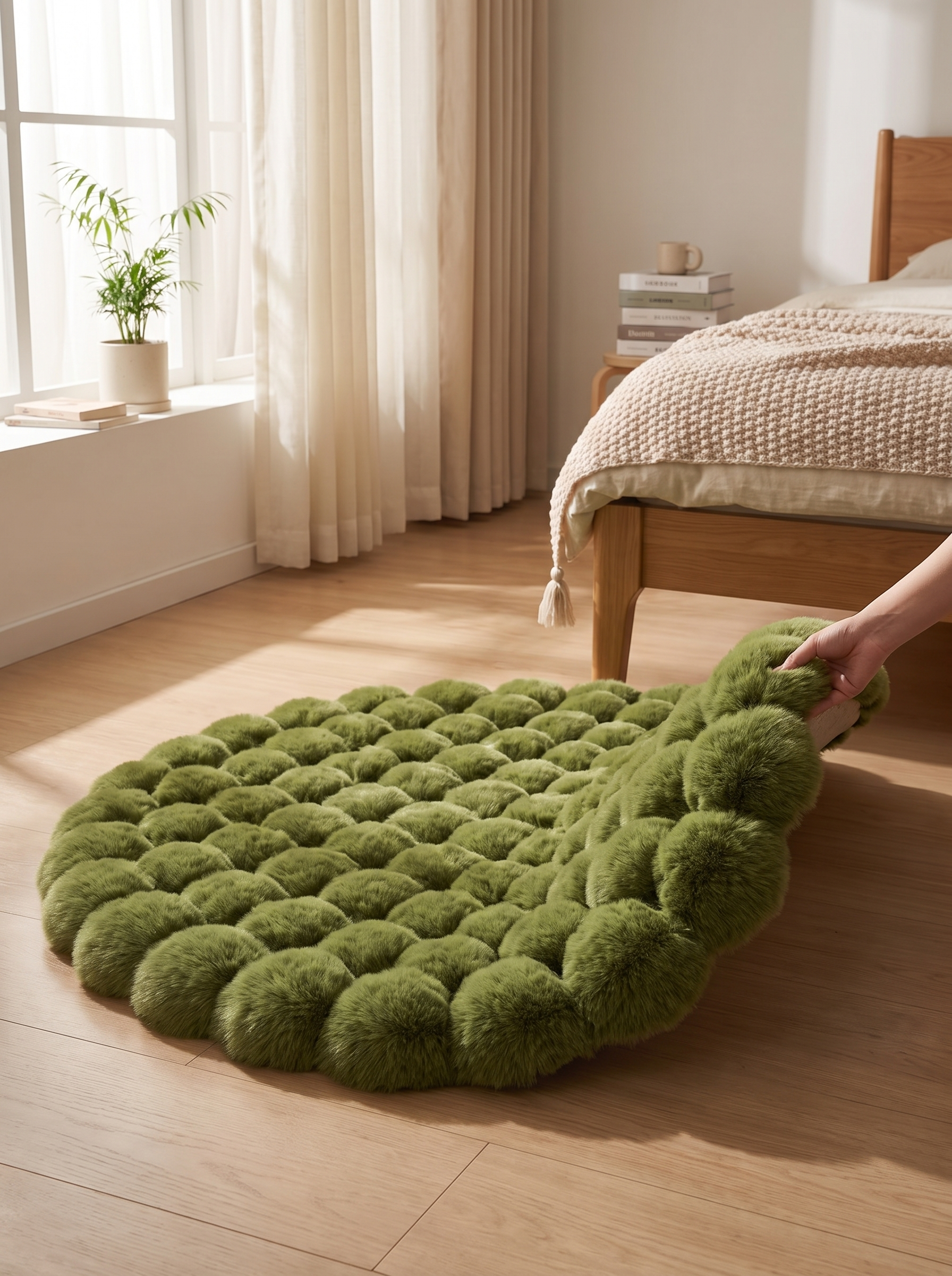 Cloud Comfort Round Bubble Rug - Ultra-Soft Cushioned Circle for Cozy Floors in a home setting, view 2