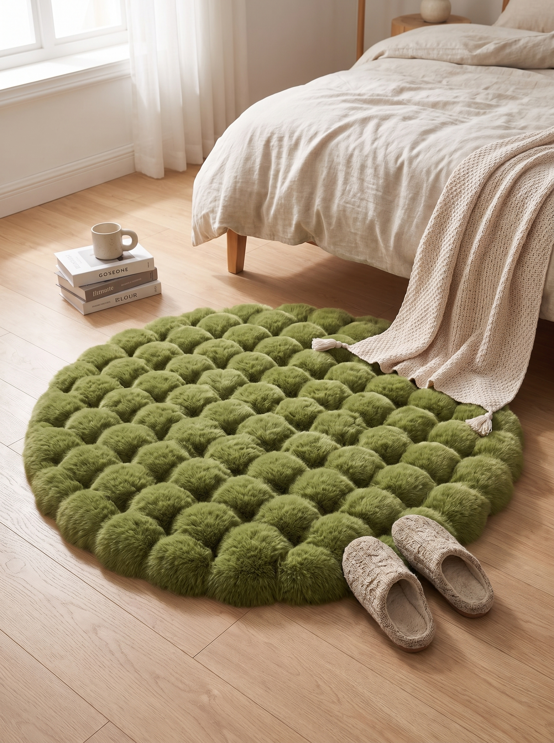 Cloud Comfort Round Bubble Rug - Ultra-Soft Cushioned Circle for Cozy Floors in a home setting, view 1