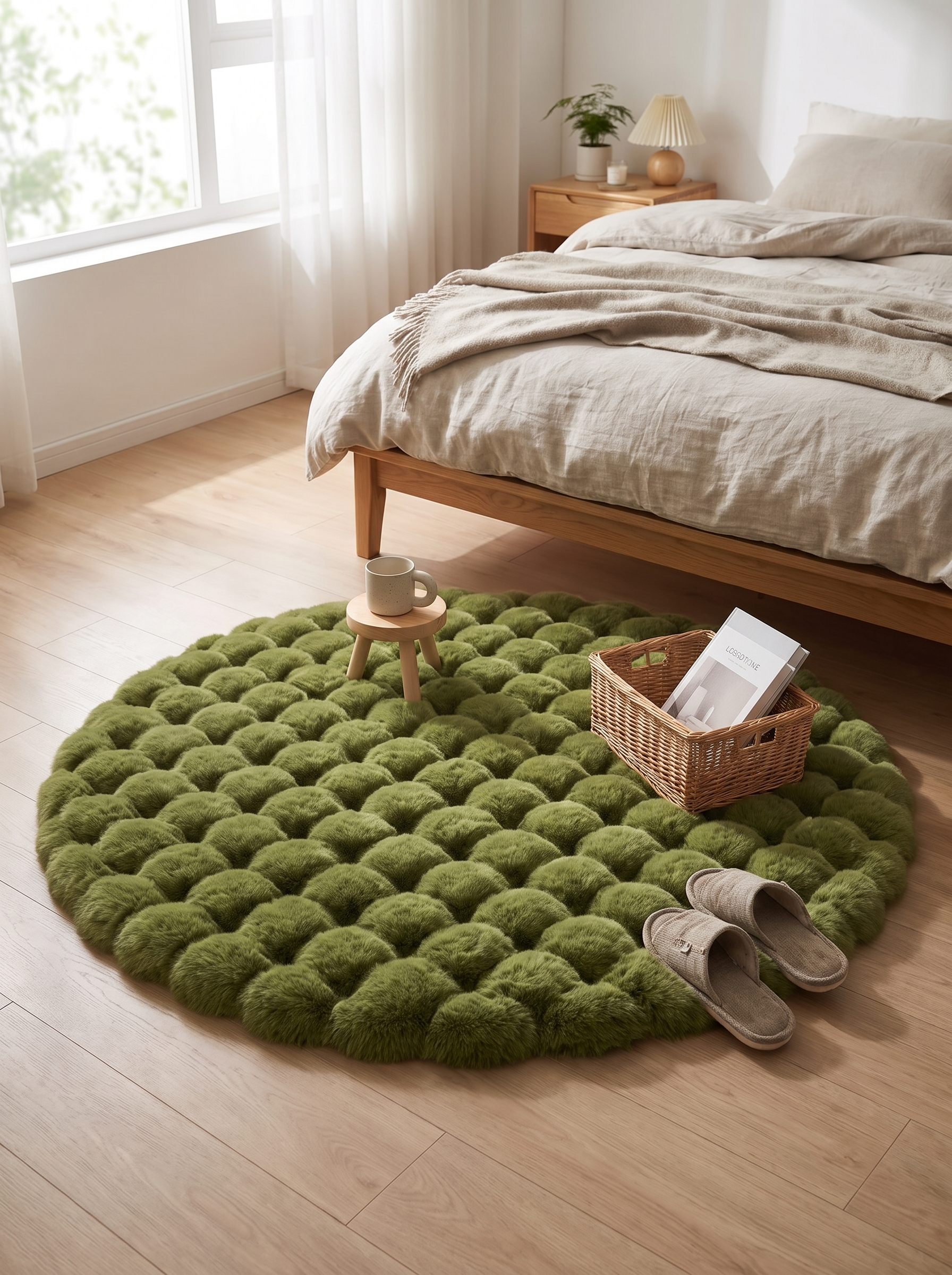 Cloud Comfort Round Bubble Rug - Ultra-Soft Cushioned Circle for Cozy Floors in a home setting, view 3