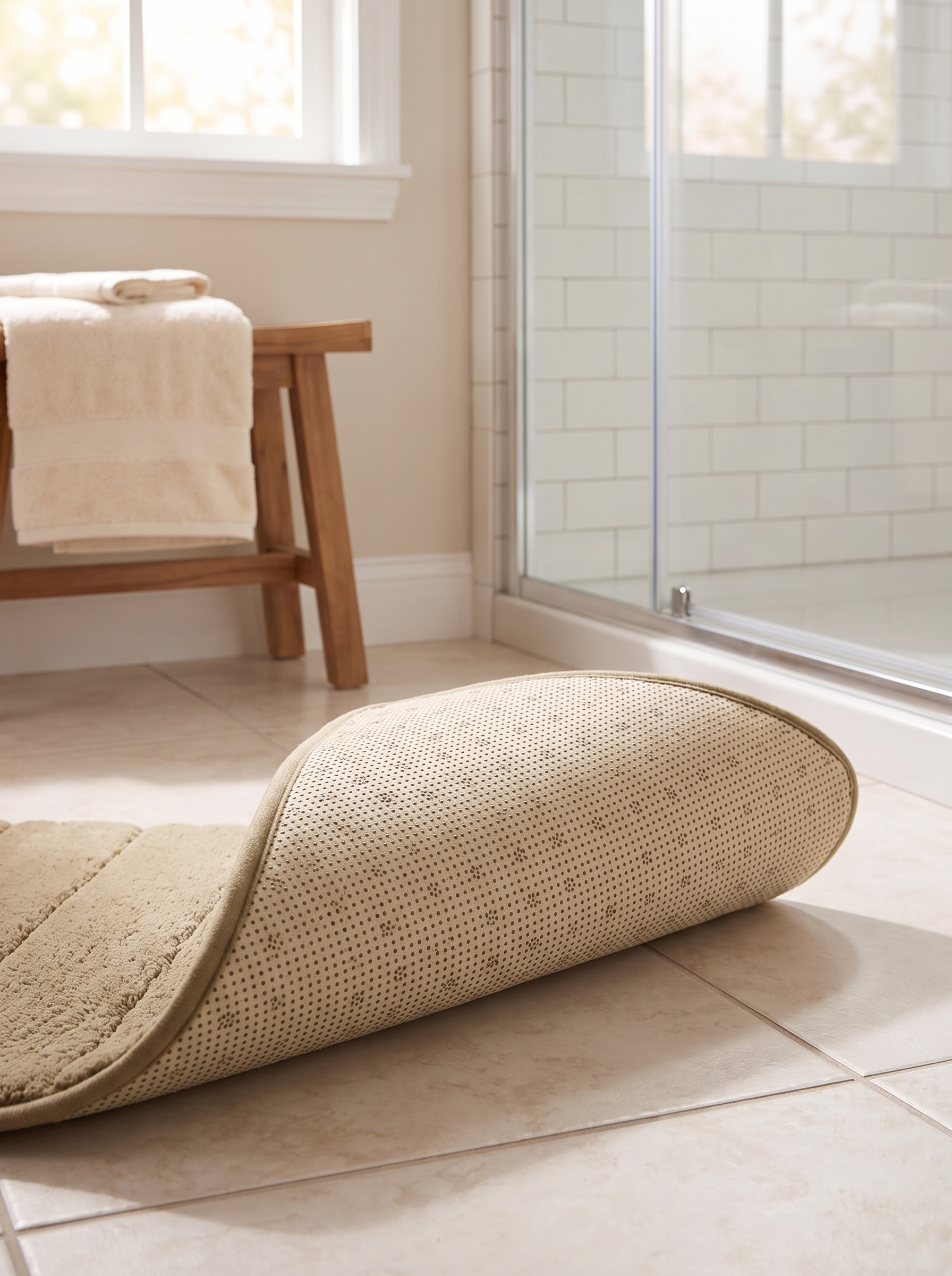 UltraSoft Absorbent Bath Mat – Plush Comfort, Quick-Dry in a home setting, view 2